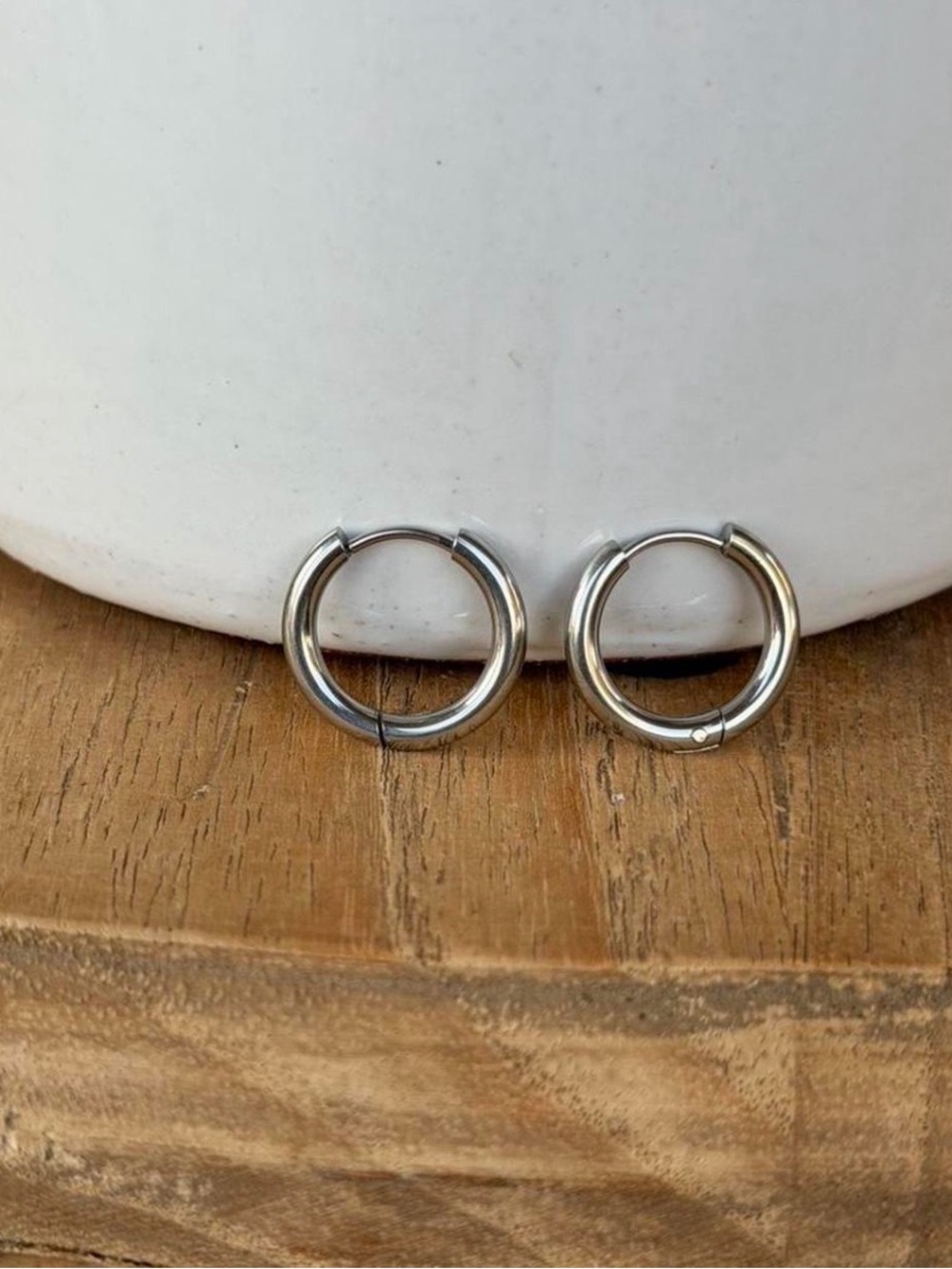 Silver Huggie Hoop Earrings